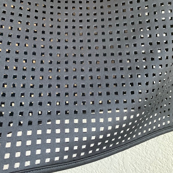 Laser Cut Bodycon Classic Black Midi Skirt - Picture 3 of 3